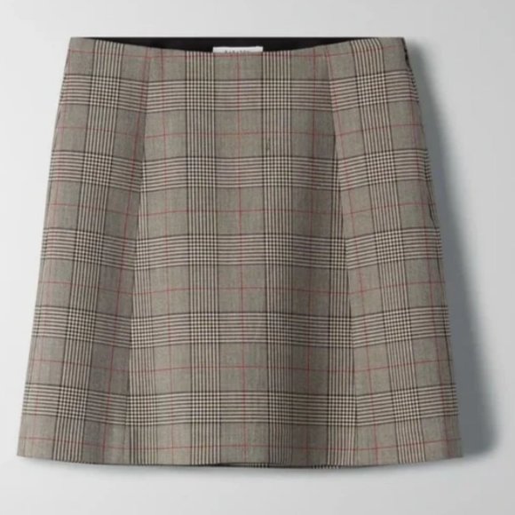 Aritzia * Babaton Checkered Plaid Straight Skirt - Picture 2 of 4